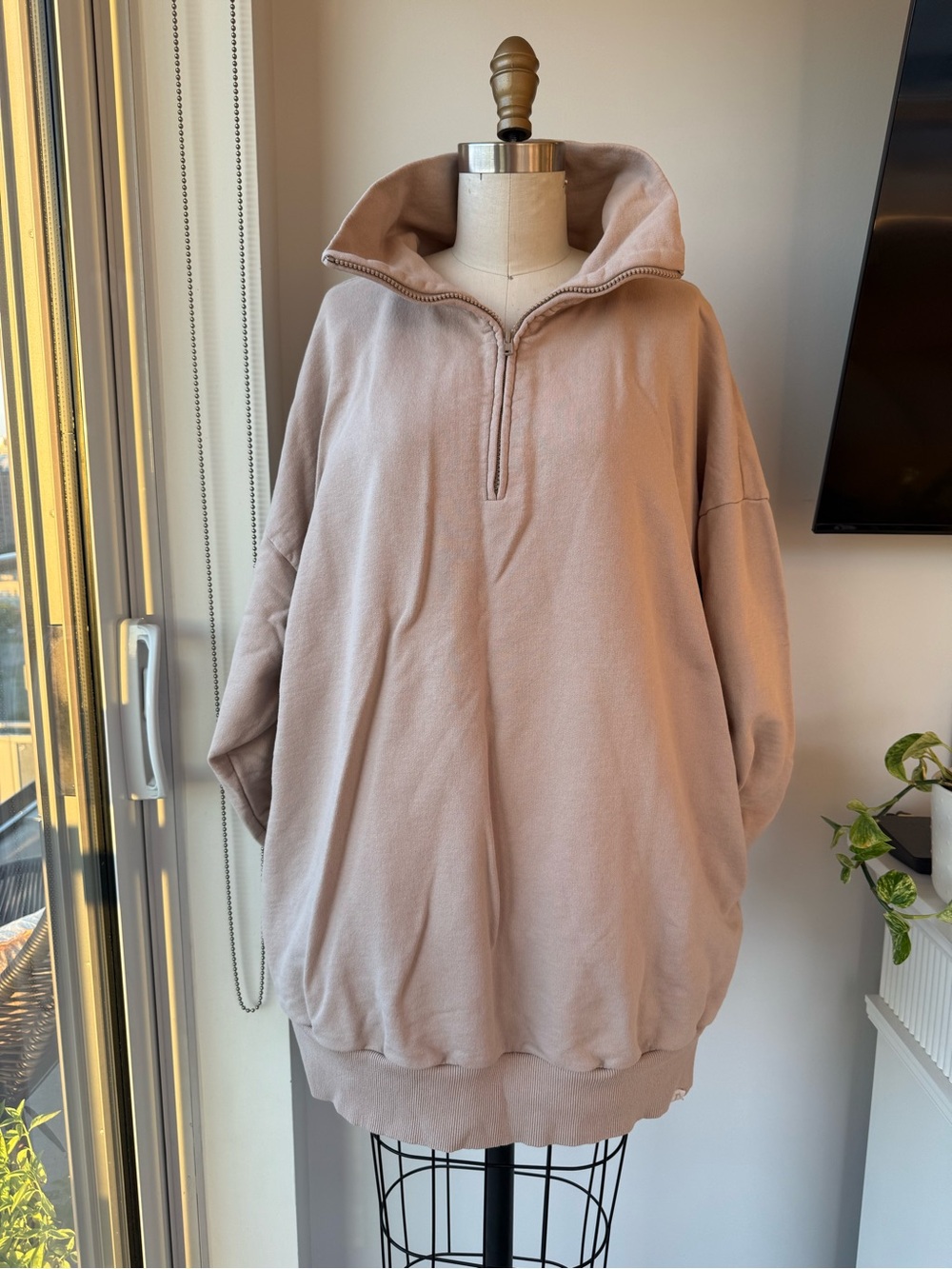 TKEES Quarter-Zip Oversized Pullover